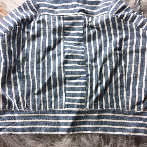Charlotte Russe Crop Top Striped Zipper sz Large - Picture 2 of 8